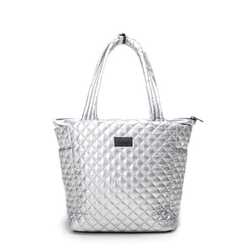 Vooray Naomi Tote Bag Quilted Silver Standard