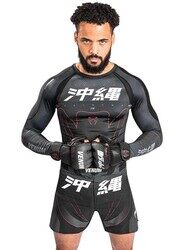 Venum Okinawa 3.0 Rash guard Long Sleeves T-shirt for Men, Medium, Black