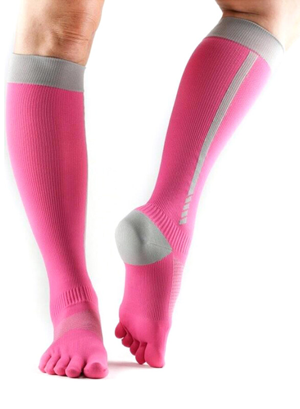 

Toesox Zoe Sport Compression Knee High 4AM Socks, Large, Flush