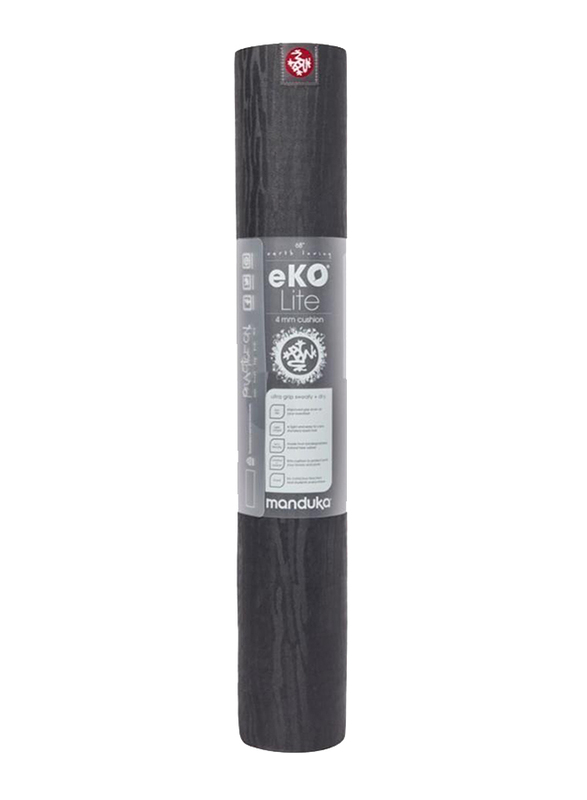 Manduka Eko Lite 4mm Travel Yoga Mat, 71-inch, Charcoal