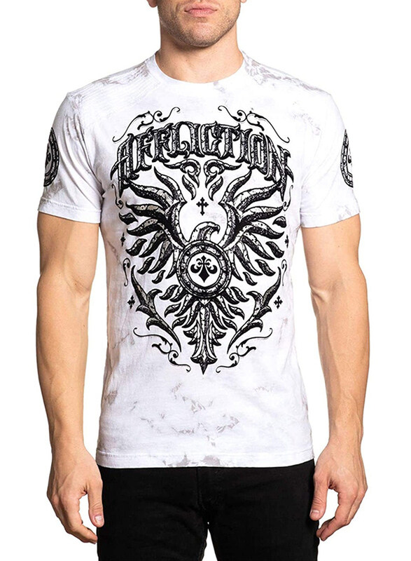 

Affliction Concrete And Fire Short Sleeve T-Shirt, Small, Grey Ice