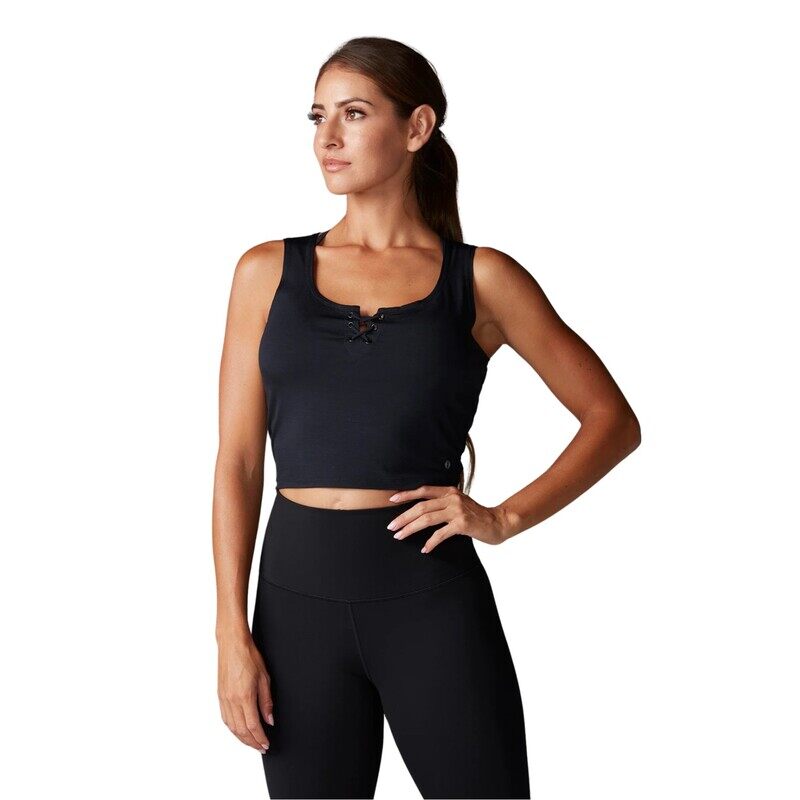 

Tavi Crop Laced Up Tank Ebony Xsmall