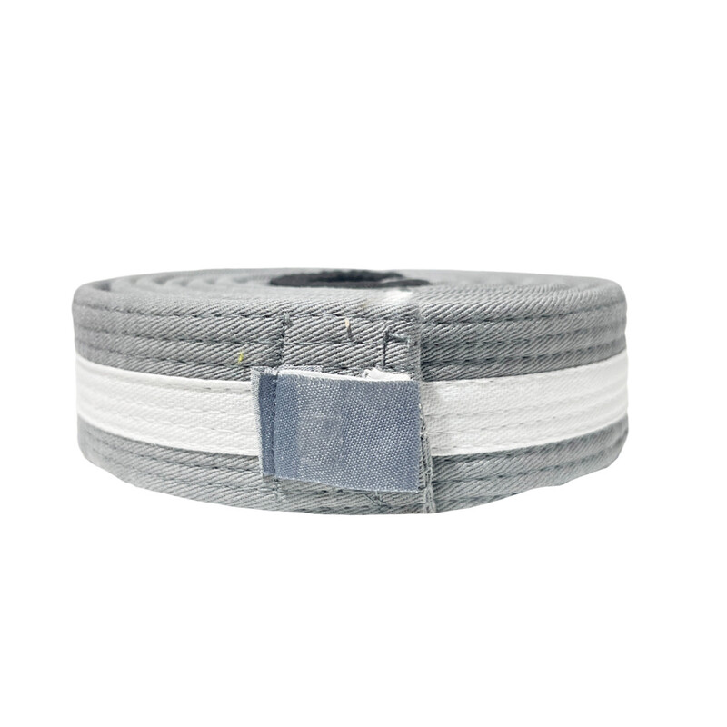 NO LABEL BJJ BELT GREY-WHT M2