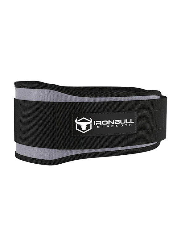 IronBull Strength Nylon Weightlifting Belt, Medium, Grey/Black