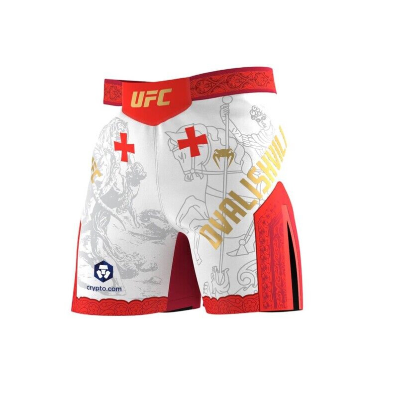 

UFC UNRIVALED BY VENUM MERAB DVALISHVILI MENS FIGHT SHORT WHITE/RED XXLARGE