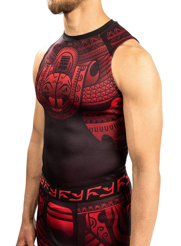 Venum Nakahi Rashguard Sleeveless T-Shirt for Men, Large, Black/Red