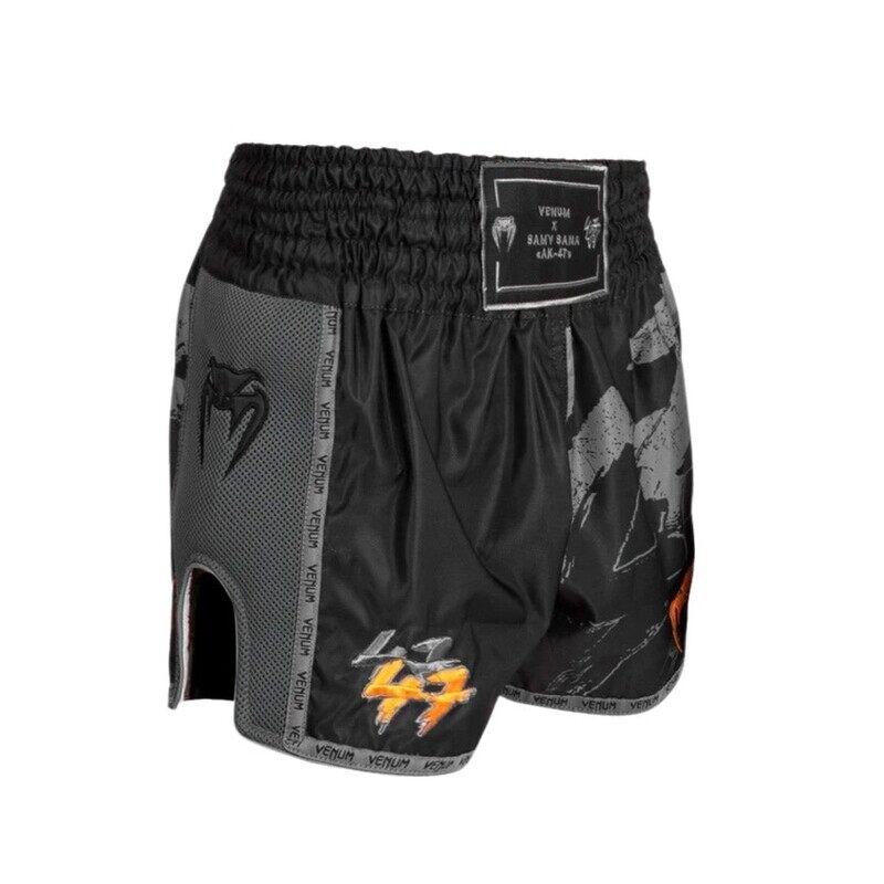 Venum S47 Muay Thai Short Black/Orange Small