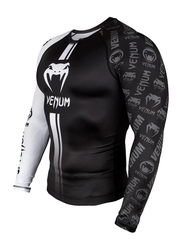 Venum Logos Rashguard Long Sleeves T-shirt for Men, Medium, Black/White