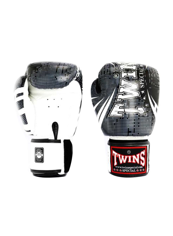 Twins Special 10oz Fbglv3-tw5 Fancy Boxing Gloves, White/Black