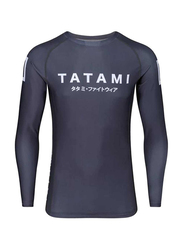 Tatami Katakana Rash Guard Long Sleeve T-shirt for Men, L, Grey