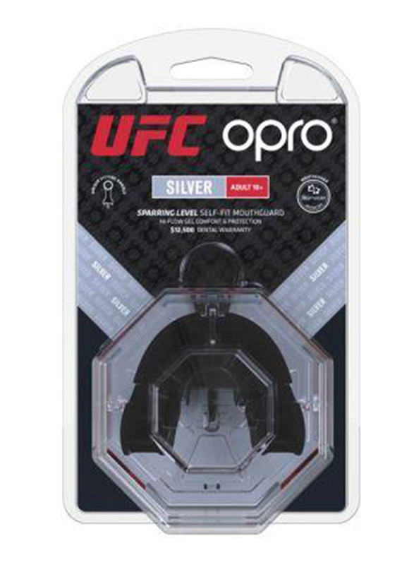 Opro UFC Silver Youth Mouth Guard, Red/Black