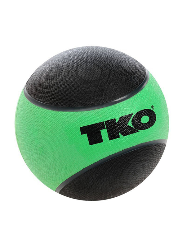 TKO Rubberized Medicine Ball, 6LBS, Green/Black