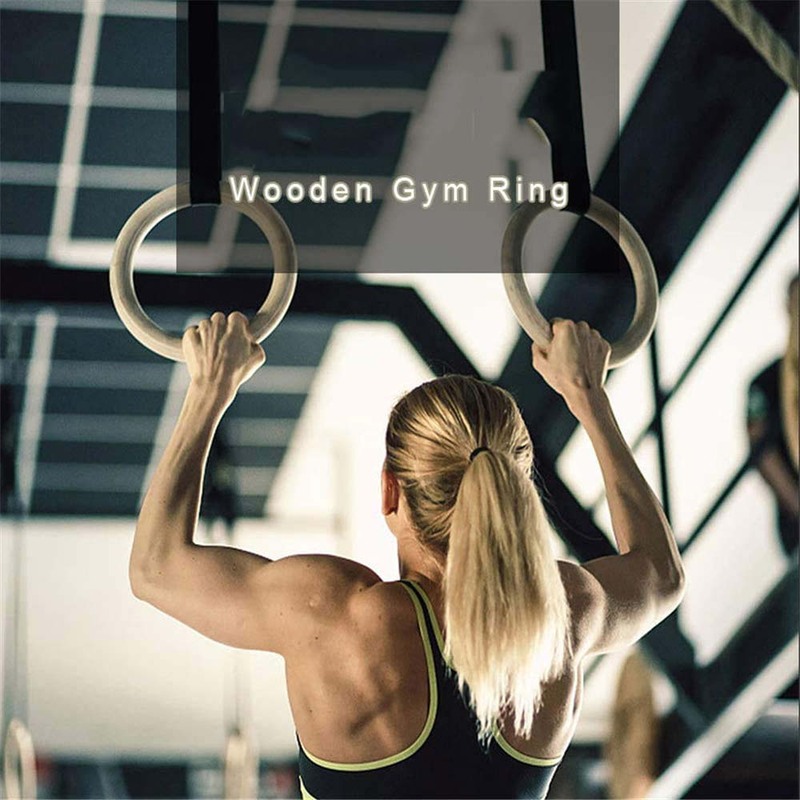 800sport Wood Gym Rings, Brown