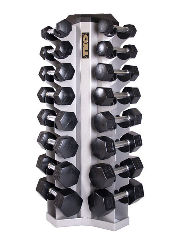 

TKO 8-Pair Vertical Dumbbell Rack, Silver