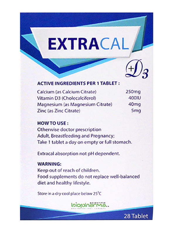 ExtraCal Calcium Citrate Supplement, 28 Tablets