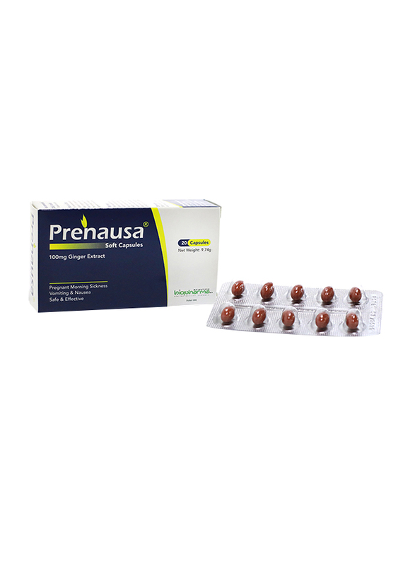 Prenausa Ginger Extract Supplement, 100mg, 20 Soft Capsules