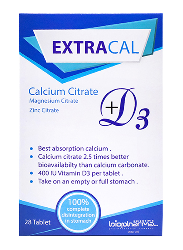 ExtraCal Calcium Citrate Supplement, 28 Tablets