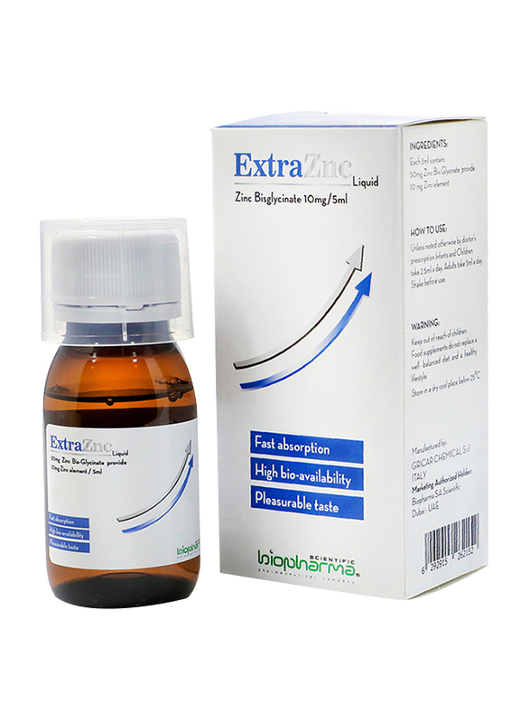 ExtraZnc Zinc Bisglyciante Liquid Supplement, 10mg/5ml, 50ml