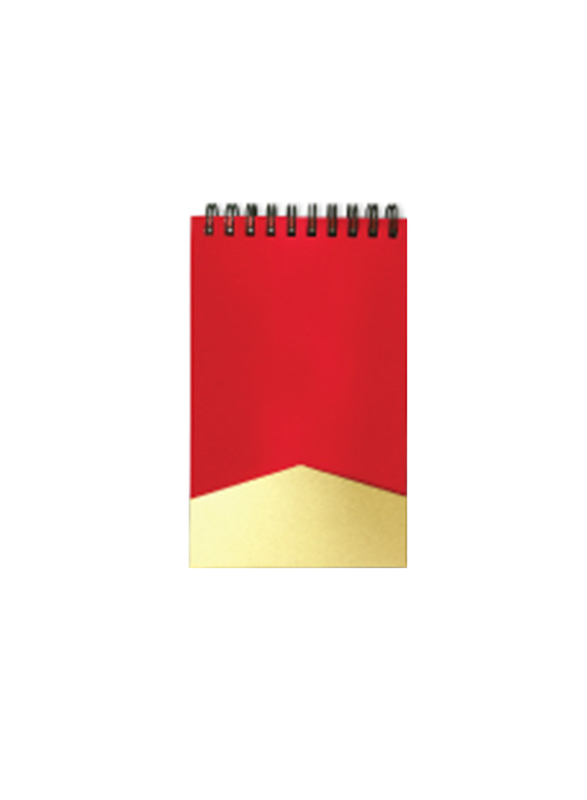 سلفر سورد مفكرة صديقة للبيئة مع قلم, ملصقات ومشبك مغناطيسي، احمر