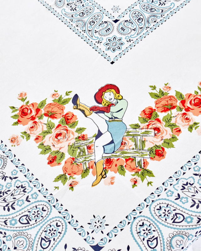 Hand Painted Cotton Table Cloth, Multicolour