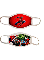Silver Sword Spiderman and Avengers Face Mask for Kids, Red/White, 17cm, 2 Masks