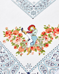 Handpainted Table Cover, White