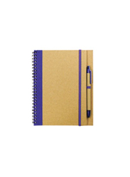 Silver Sword Eco Friendly Recycled Notepad with Stylus Pen, Blue