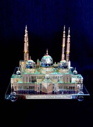 سلفر سورد نموذج من الكريستال مطلي بالذهب لمسجد الشيخ زايد, 30 x 21 x 30 سم, الوان متعددة