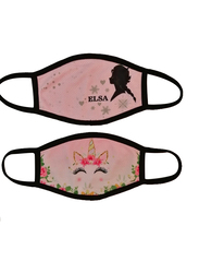 Silver Sword Elsa and Unicorn Face Mask for Kids, Light Pink, 17cm, 2 Masks