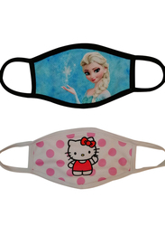 Silver Sword Frozen and Hello Kitty Face Mask for Kids, Light Blue/White, 17cm, 2 Masks
