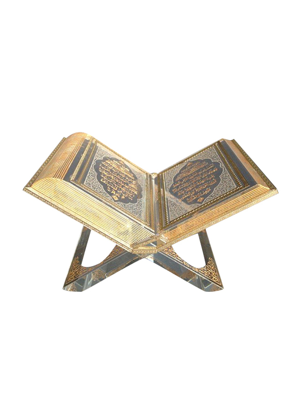 سلفر سورد نموذج من الكريستال مطلي بالذهب للقرآن الكريم, 29 x 16 سم, الوان متعددة