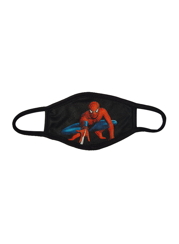 Silver Sword Spiderman Animated Character Face Mask for Kids, Black, 1 Mask