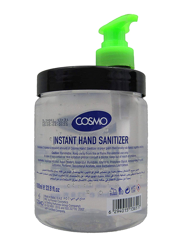 Cosmo Instant Advanced Antiseptic & Disinfectant Hand Sanitizer, 1000ml