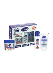 Cosmo Triple Hygiene Kit, 25 Sanitizing Wipes + Sanitizer Spray 100ml + Sanitizer Gel 65ml, 3 Pieces