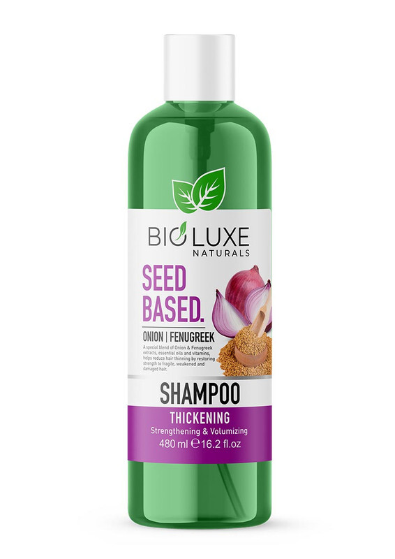 Bioluxe Naturals Seed Based Hair Shampoo 480ml, Onion + Fenugreek, Thickening, Hair Care