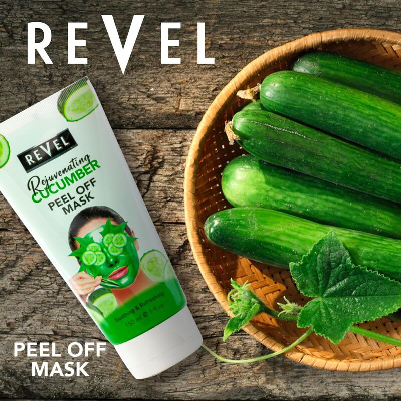 Revel Skin Care Rejuvenating Green Fresh Cucumber Peel Off Mask 150ml, For Men & Women, Soothing and Refreshing, Removes Black Head & White Head, Face Wash, Bath & Body, Tighten Pores, Beauty
