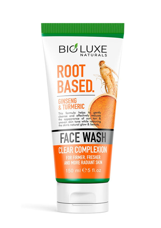 Bioluxe Naturals Leaf Based Face Wash 150ml, Ginseng & Turmeric, For More Radiant Skin