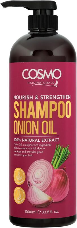 Cosmo Nourish and Strengthen Onion Oil Shampoo 1000ml, 33.8 fl.oz, For Men & Women