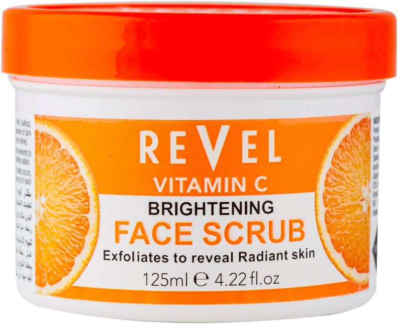 Revel Skin Care Vitamin C Facial Face Scrub For Unisex 125ml, Orange, Expoliates To Reveal Radiant Skin, Deep Cleansing