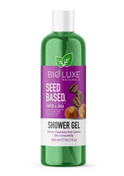 Bioluxe Naturals Seed Based Shower Gel 480ml, Coffee & Shea, Gently Cleanses and Leaves Skin Irresistibly Softn