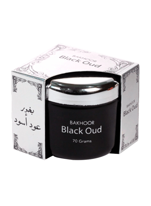 Hamidi Black Oud Bakhoor, 70gm, Black/Silver