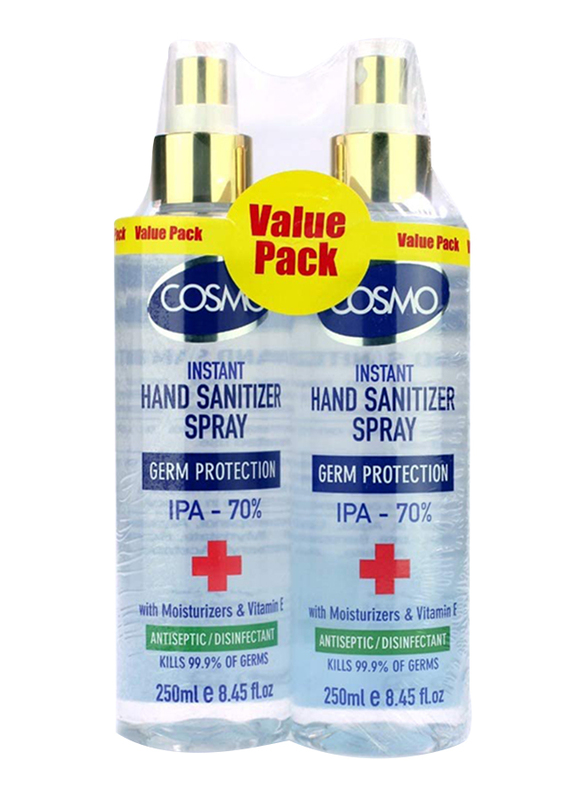 Cosmo Value Pack Instant Hand Sanitizer Spray, 250ml, 2 Pieces
