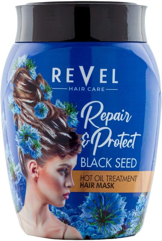 Revel Hair Care Black Seed Hot Oil Treatment Hair Mask For Unisex 1000ml, Hair Fall Control, Regrowth