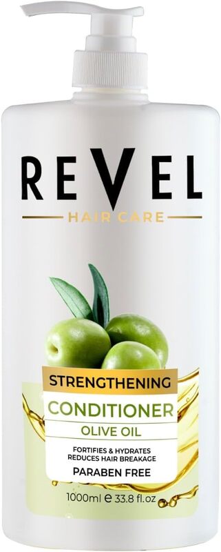 Revel Hair Care Anti Hair Fall Olive Oil Strengthening Conditioner 1000ml, For Hairs, Reduces Hair Breakage, Paraben Free