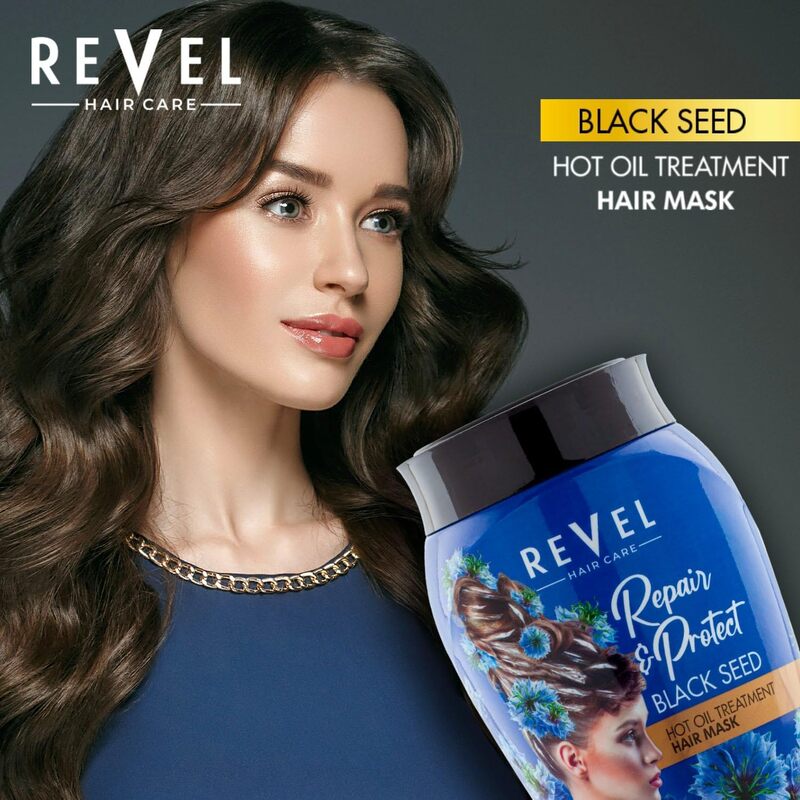 Revel Hair Care Black Seed Hot Oil Treatment Hair Mask For Unisex 1000ml, Hair Fall Control, Regrowth