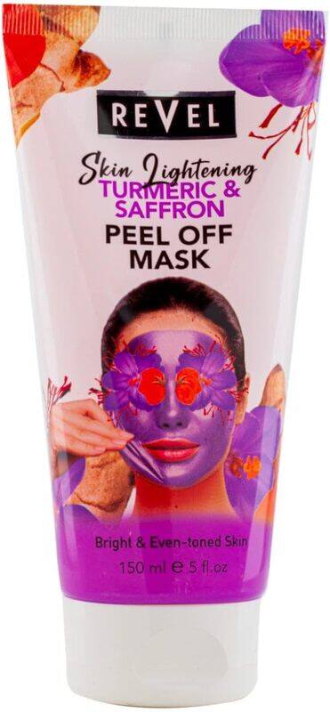 

Revel Skin Care Lightening Turmeric & Saffron Peel Off Mask 150ml, For Men & Women, Soothing and Refreshing, Removes Black Head & White Head, Face Was