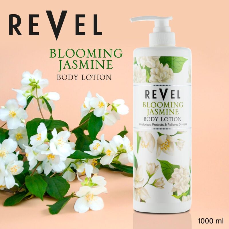 Revel Skin Care Blooming Jasmine Body Lotion 1000ml, Moisturizers, Protect & Relieves Dryness, Refreshes Skin, All Skin Types, For Men & Women, Daily Use