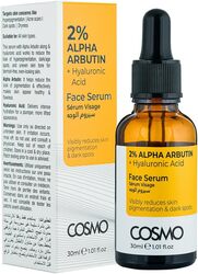Cosmo 2% Alpha Arbutin + Hyaluronic Acid Reduce Skin Pigmentation & Dark Spots Face Serum 30ml; For Men & Women; Skins Care; Acne Scars; Dark Spot; Dryness; Facial; Beauty