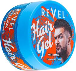 Revel Wet Look Hair Styling Gel 250ml, For Men, Hair Care, Hair Wax, Saloon Products, moisturizing, Long Lasting Styling, Quick Drying, Non Sticky, Alcohol Free