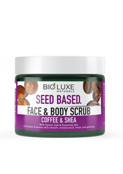 Bioluxe Naturals Seed Based Face & Body Scrub 325ml, Coffee & Shea , Leaves Skin Smooth, Moisturized